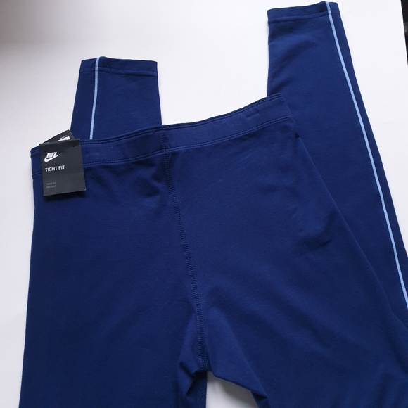 Nike Royal Blue Women's Pinstripe Workout Leggings Sz Small - Picture 6 of 9